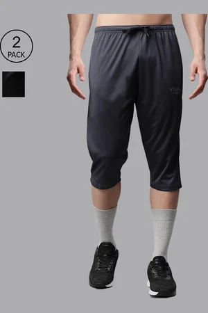 VIMAL JONNEY Men Black & Grey Set Of 2 Training or Gym Sports Shorts