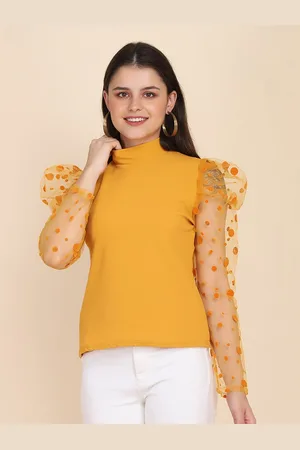 BuyNewTrend Puff Sleeve Lace Top