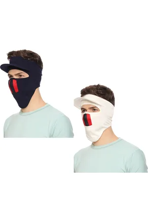 Gajraj Unisex Pack Of 2 Cotton Full Face Mask With Air Filter Mesh & Visor