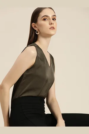 Invictus Women Olive Green Solid Top