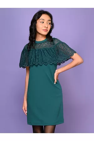 LilPicks Round Neck Cape Sleeve Bodycon Dress