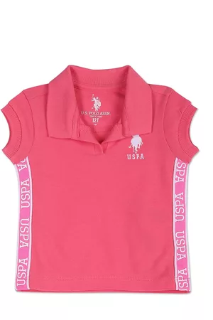 Ralph Lauren Girls Typography Polo Collar T-shirt