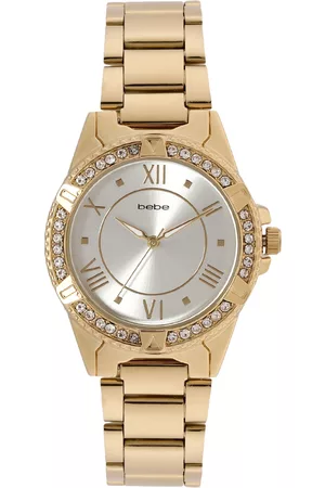 Bebe Women's Gold Stainless Steel Gold Diamond Dial Quartz Watch Needs  Battery | eBay