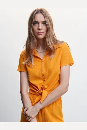 MANGO Women Textured Sustainable Casual Shirt