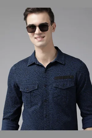 SPYKAR Men Pure Cotton Slim Fit Micro Ditsy Floral Printed Casual Shirt