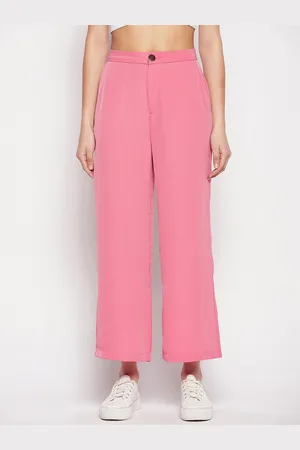 MADAME Women High Rise Straight Fit Parallel Trousers