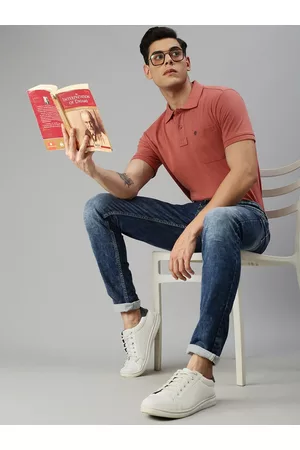 ONN Men Pink Polo Collar T-shirt