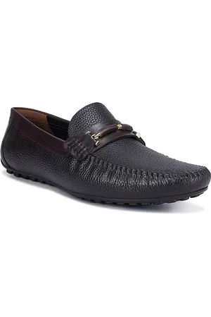 ROSSO BRUNELLO Men Textured Perforations Formal Loafers
