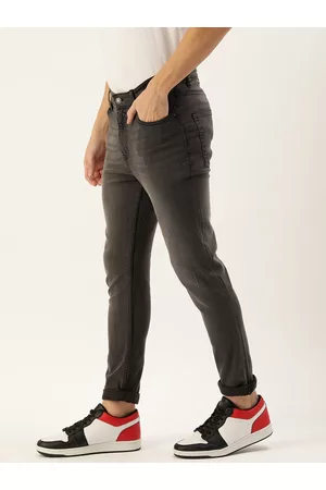 Forever 21 Men Skinny Fit Mildly Distressed Mid-Rise Stretchable Jeans