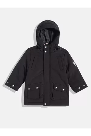 Ralph Lauren Boys Black Solid Hooded Padded Jacket