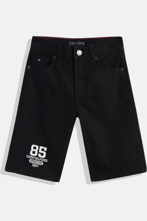 Tommy Hilfiger Boys Straight Fit Mid-Rise Denim Shorts With Brand Logo Embroidered Detail