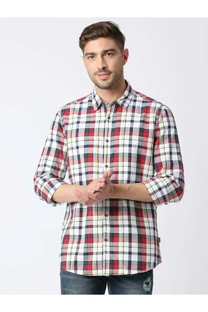 Pepe Jeans Men Relaxed Tartan Checked Casual Cotton Shirt