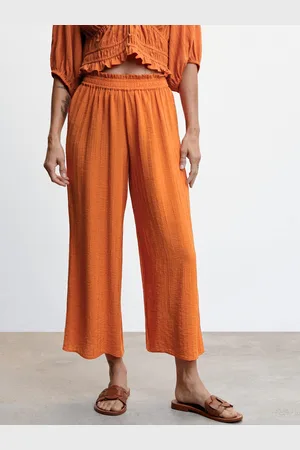 MANGO Women Straight Pleated Culottes