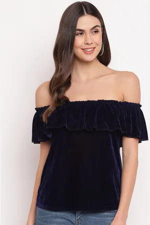 Mayra Off-Shoulder Velvet Bardot Top