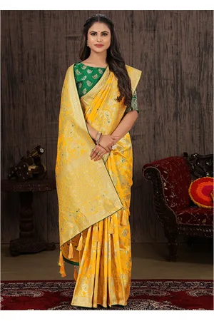 MONJOLIKA FASHION Ethnic Motifs Woven Design Zari Banarasi Saree