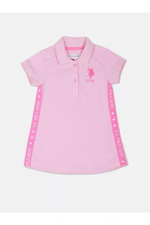 Ralph Lauren Girls Printed Shirt Collar Cotton A-Line Dress