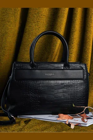 Accessorize London Women Faux Leather Beetel Croc Handheld Bag