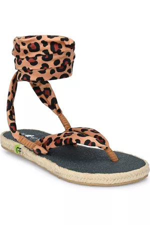 FRESH 1947 FEET Women Printed Open Toe T-Strap Flats