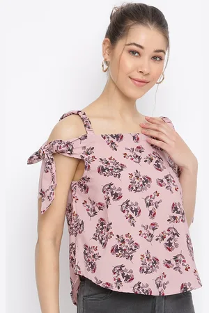 Mayra Floral Print Off-Shoulder Crepe Bardot Top