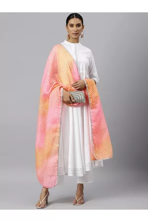 Khushal K Women White Regular Gotta Patti Kurta with Palazzos & With Dupatta