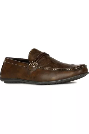 Bata Men Textured Square Toe Penny Loafers
