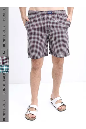 Highlander Men Pack Of 2 Checked Lounge Shorts