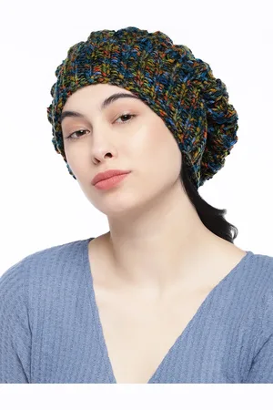Magic Needles Women Multicoloured Self Design Beanie