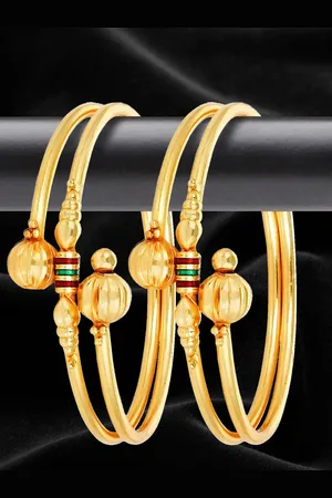 YouBella Set of 2 Gold-Plated Antique Bangles