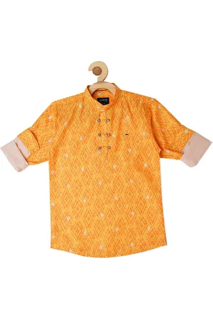 CAVIO Boys Comfort Roll-Up Sleeves Printed Casual Shirt