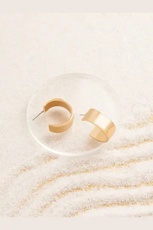Ami Gold-Plated Contemporary Half Hoop Earrings