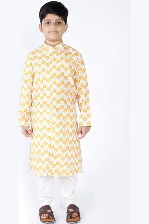 TABARD Boys Mandarin Collar Geometric Printed Kurta