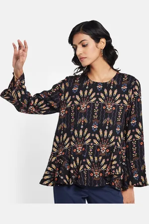 Fabindia Ethnic Motif Printed A-Line Cotton Top