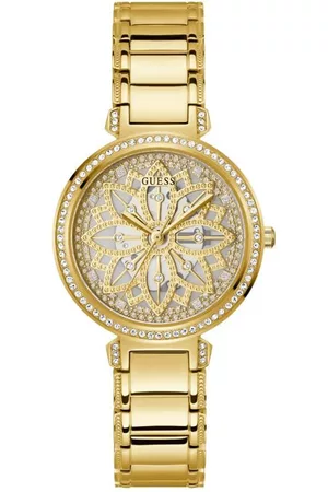 Guess Women Embellished Dial & Stainless Steel Straps Analogue Watch- GW0528L2
