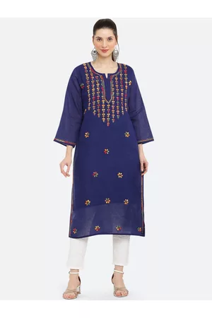 FAWOMENT Women Ethnic Motifs Yoke Design Pure Cotton Kurta