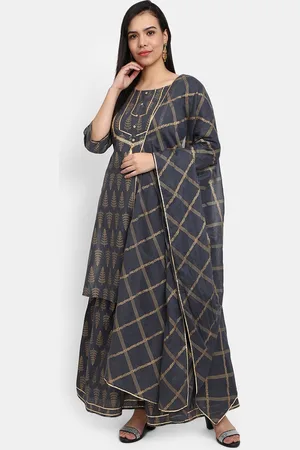 Desi Mix Women Grey Printed Kurta with Palazzos