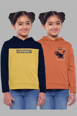 HELLCAT Girls Pack Of 2 Printed Hooded Cotton Sweatshirt