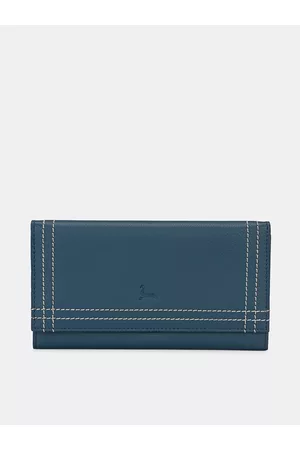 Pacific Men Blue & Black Leather Envelope