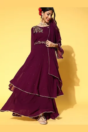 Chhabra 555 Embellished Anarkali Kurta With Skirt & Dupatta