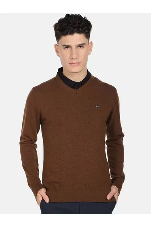 Arrow Men V-Neck Long Sleeves Pullover Sweater
