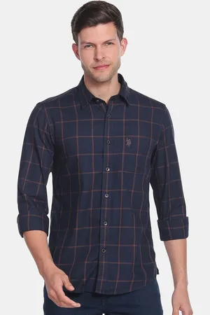 Ralph Lauren U.S. Polo Assn. Denim Co Men Windowpane Checks Checked Casual Shirt
