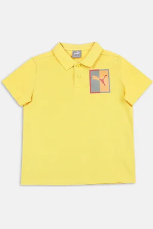 PUMA Kids Yellow Graphic Youth Polo T-shirt