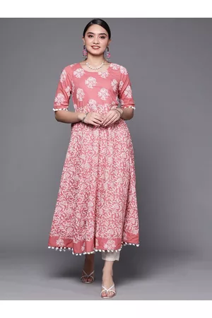Biba Women Assorted Pure Cotton Ethnic Motifs Printed Anarkali Kurta