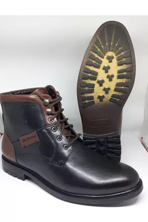 San Frissco Men Colourblocked Mid-Top Biker Boots