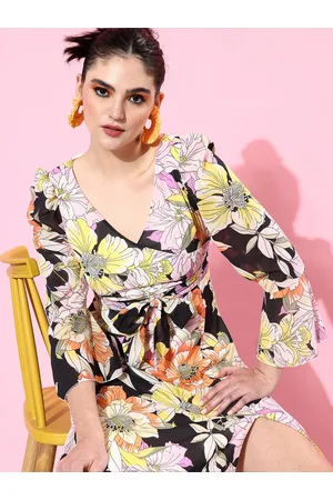 DressBerry Wrap Floral Midi Dress
