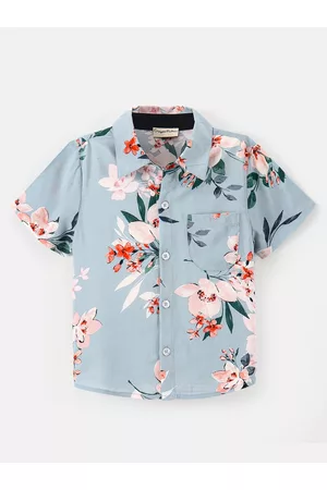 CrayonFlakes Boys Floral Printed Cotton Casual Shirt