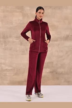 Lakshita Spread Collar Long Sleeves Velour Tracksuit