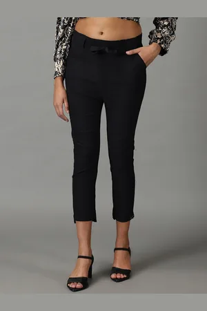SHOWOFF Women Relaxed Slim Fit High-Rise Three-Fourth Trouser