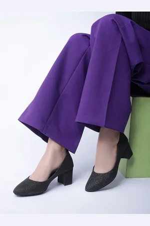 SHEZONE Embellished Block Pumps With Closed Back