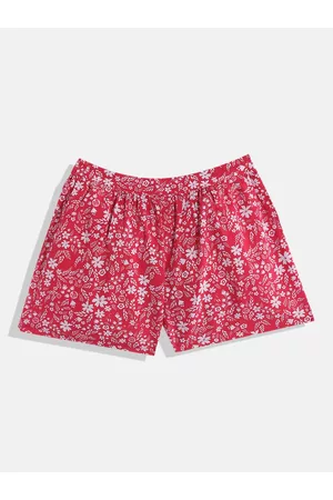 M&H Girls Floral Printed Regular Shorts