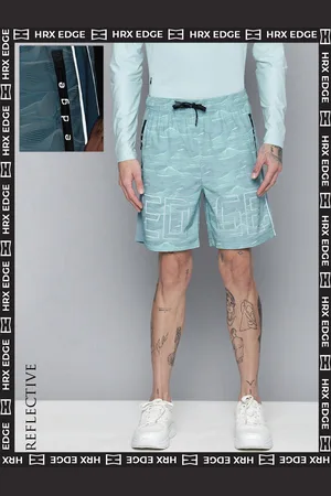 HRX EDGE Men Green Rapid-Dry Printed Shorts